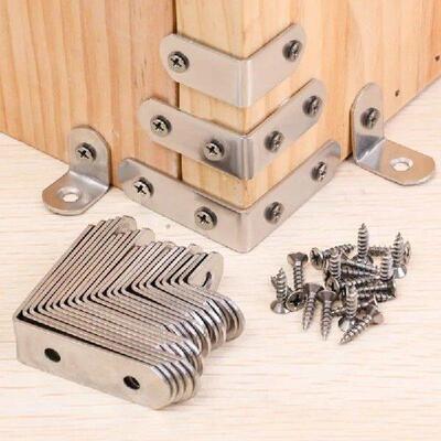 1/10pcs 90 Degree Angle Brackets Cabinet Stainless Steel