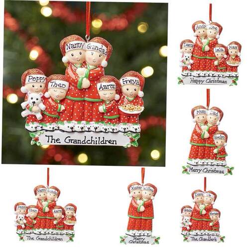 隔离圣诞吊坠个性化雪人家庭1