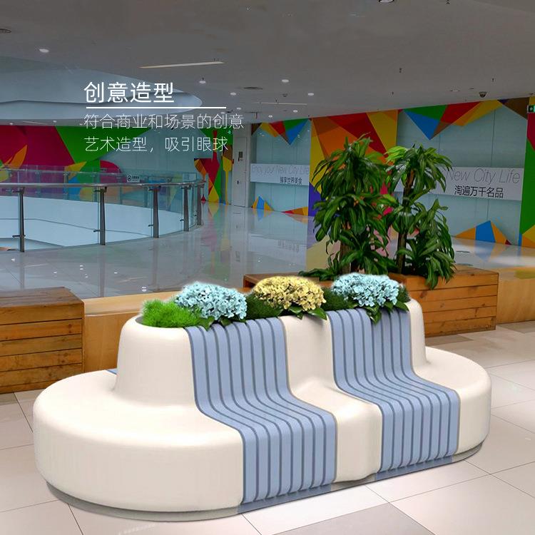 玻璃钢座椅商场座椅户外休息椅卡通靠背长条椅售楼部异形坐凳
