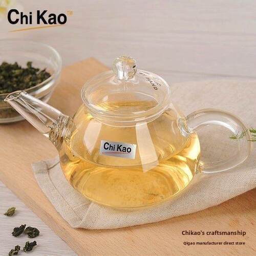 七高赤高配有不锈钢过滤迷你小罐耐热玻璃功夫茶具茶壶花茶壶