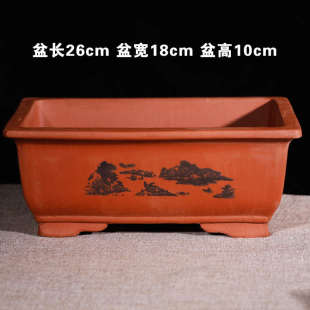 紫砂长方形花盆大号马槽花盆阳台种菜盆陶瓷盆景种树花盆清道