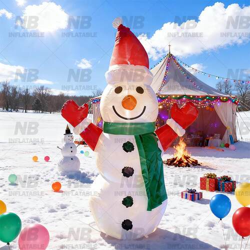 跨境户外庭院布置装充气气模装饰品充气雪人Inflatable Snowmen
