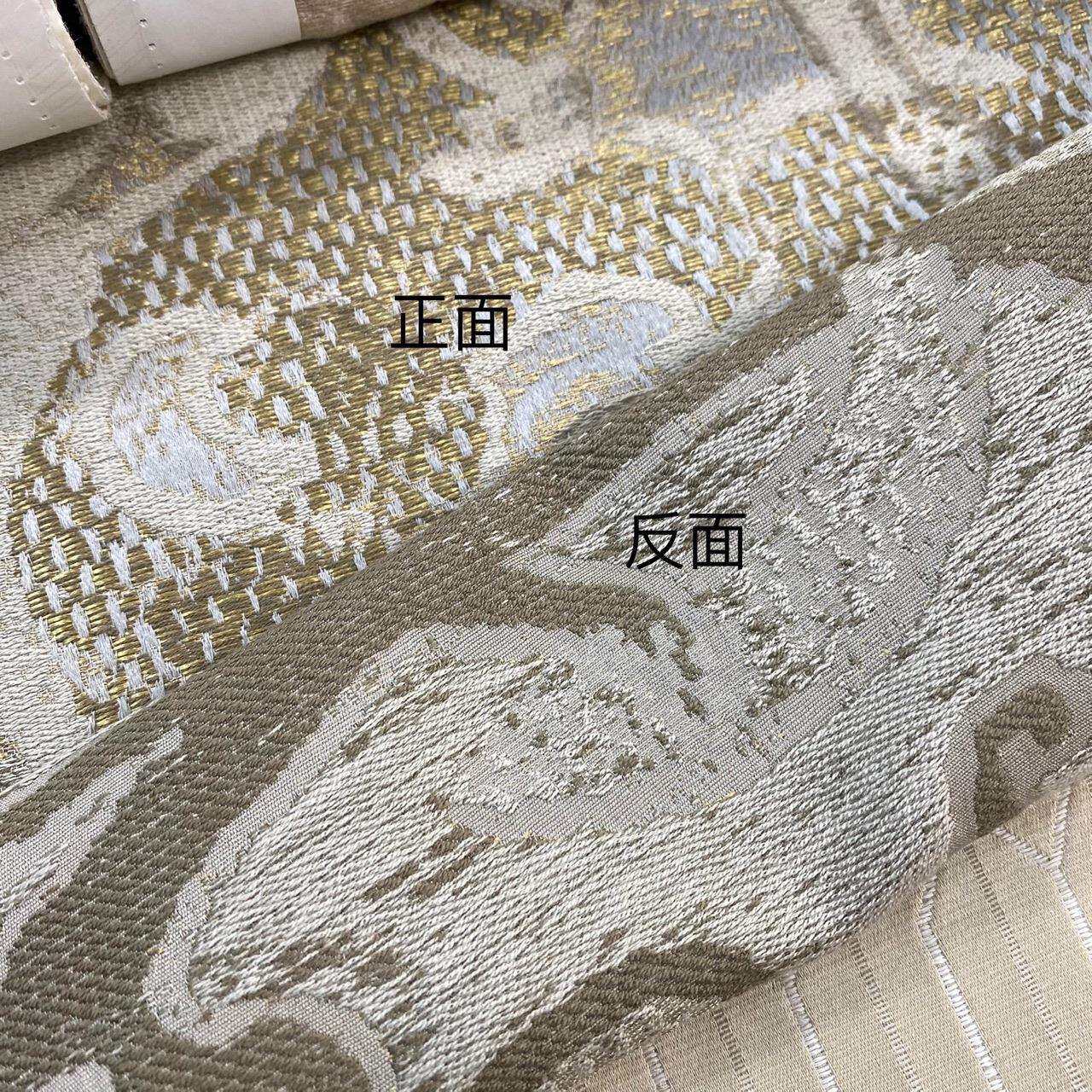 欧式大花提花布高精密色织提花抽象欧式红色大花金色复古沙发布料