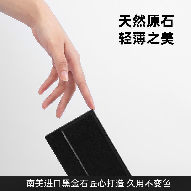 QEQ天然黑金高石茶茶杯托 托盘家金用茶盘小型端乌原石具茶台极简