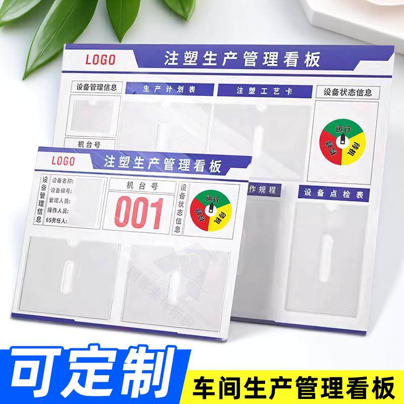 注塑机生产看板公示栏工厂生产车间标识牌点检设备状态管理标识牌