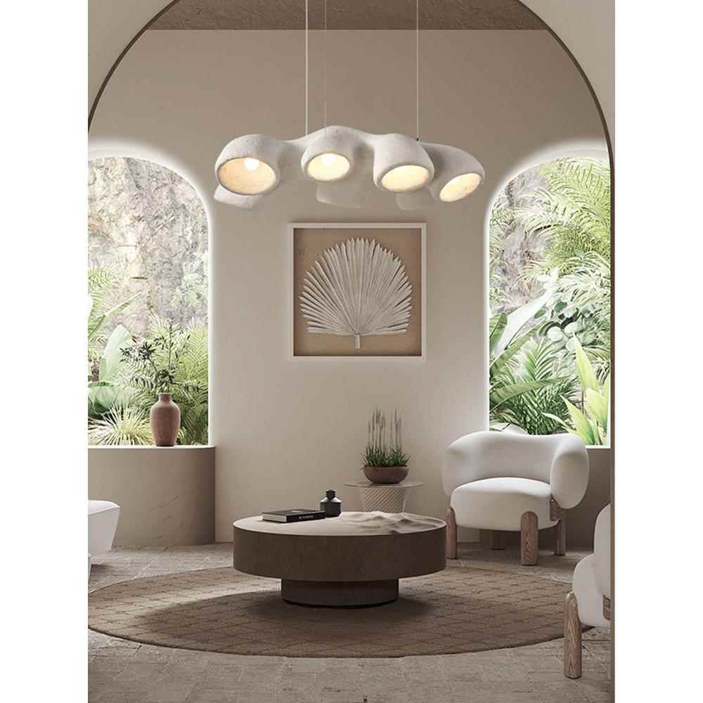 北欧设计师极简餐厅吊灯日式侘寂风吧台岛台灯样板间微水泥装饰灯