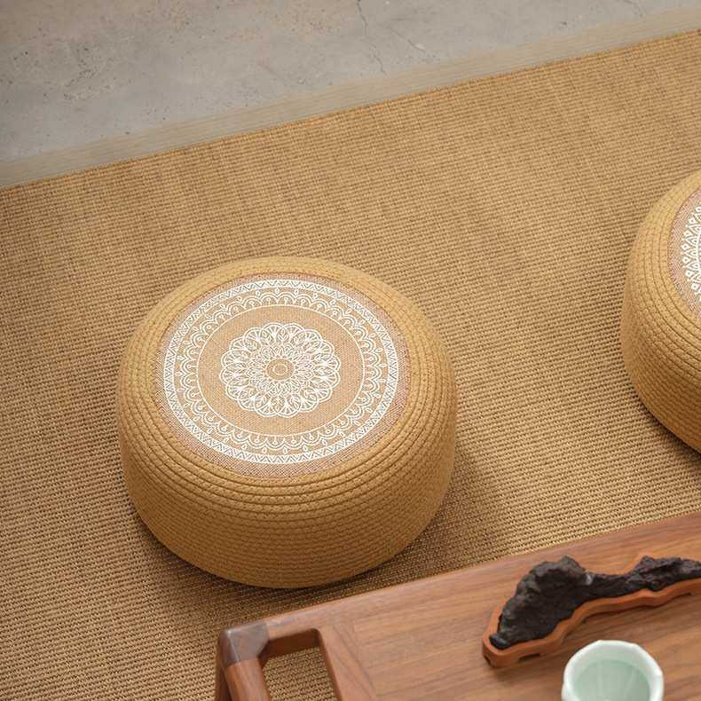 飘地上客厅坐垫黄卧室家用绳圆形垫子榻榻米坐墩棉窗加固蒲团加厚,居家布艺,美臀垫/保健坐垫,淘宝优惠券,粉丝福利购,淘宝优惠卷