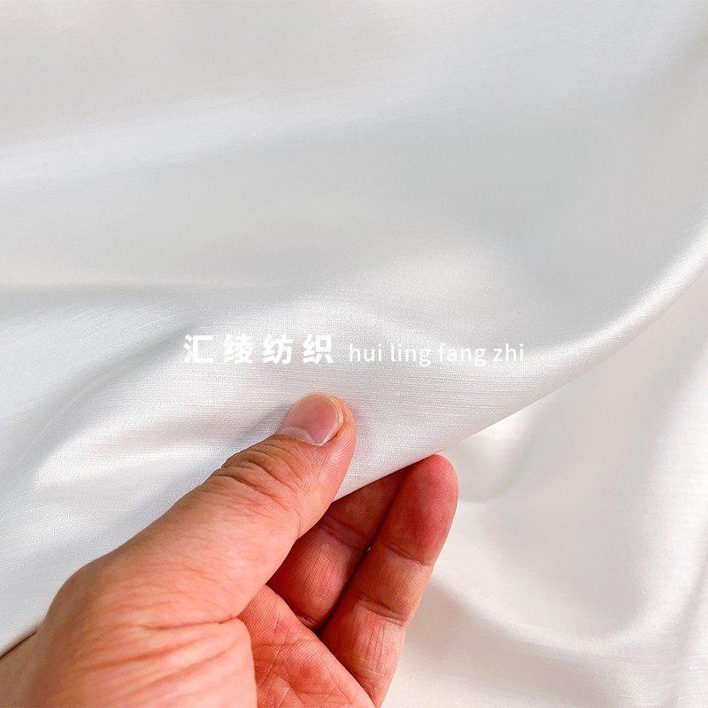 高支竹节天丝亚麻布料夏季精纺象牙白麻料裤子裙子汉服麻缎面料