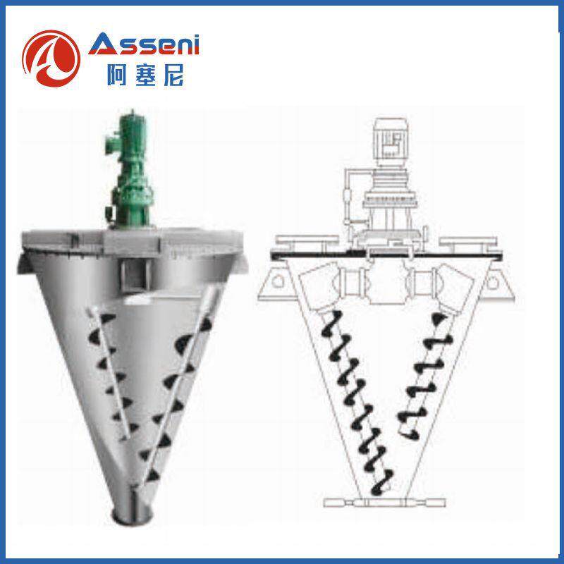 三维螺带混合机卧式搅拌机不锈钢方形料斗仓提升机真空上加料机