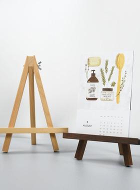 黑胡桃展示架三角支架桌面装饰画 画架折叠架摆件北欧风木质相框