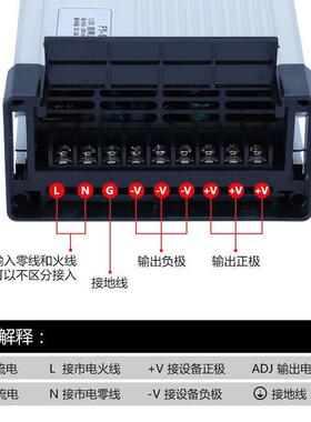 明纬220LV转5V12V24牌V防0雨开关电源盒ED灯带广BHM告招字变压器4