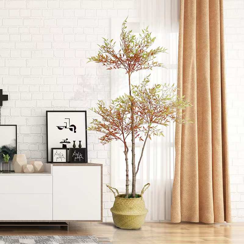 网红仿真南天竹盆景假绿植橱窗装饰客厅落地盆栽仿生植物摆件假树