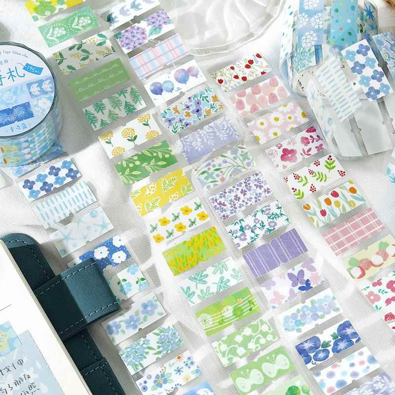 闪砂模切胶带山野手札 日系文艺小清新插画闪砂标签贴手帐小贴纸