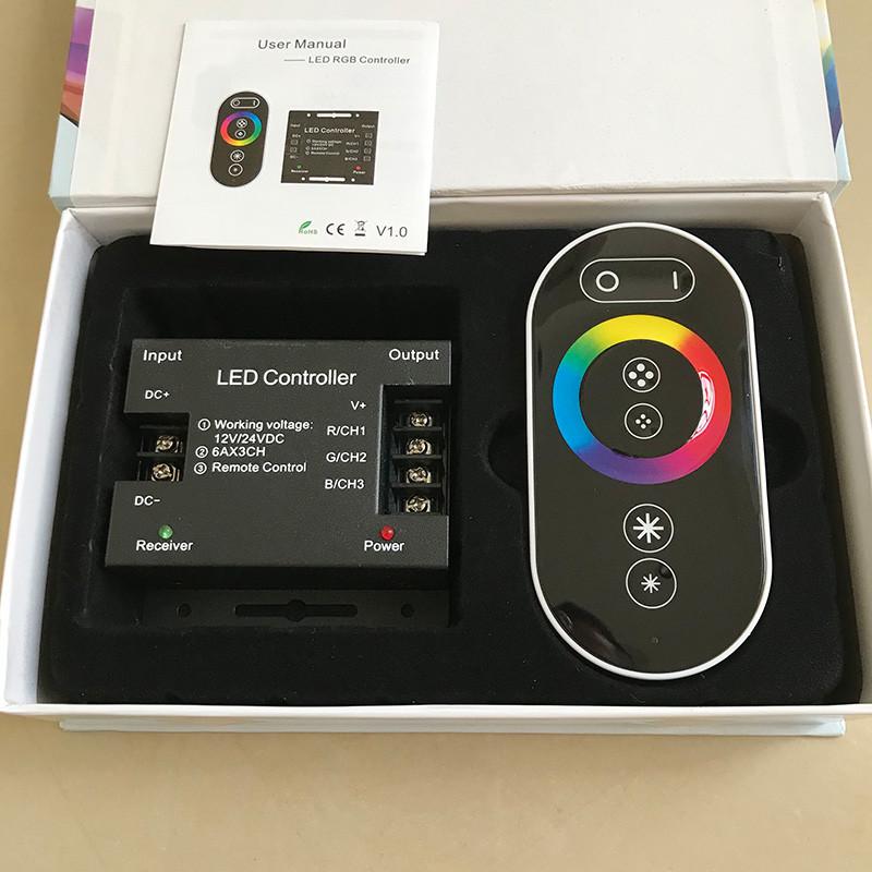 LED全彩RGB七彩调光控制器DC5V12V24V灯带灯条调色变色遥控调节器
