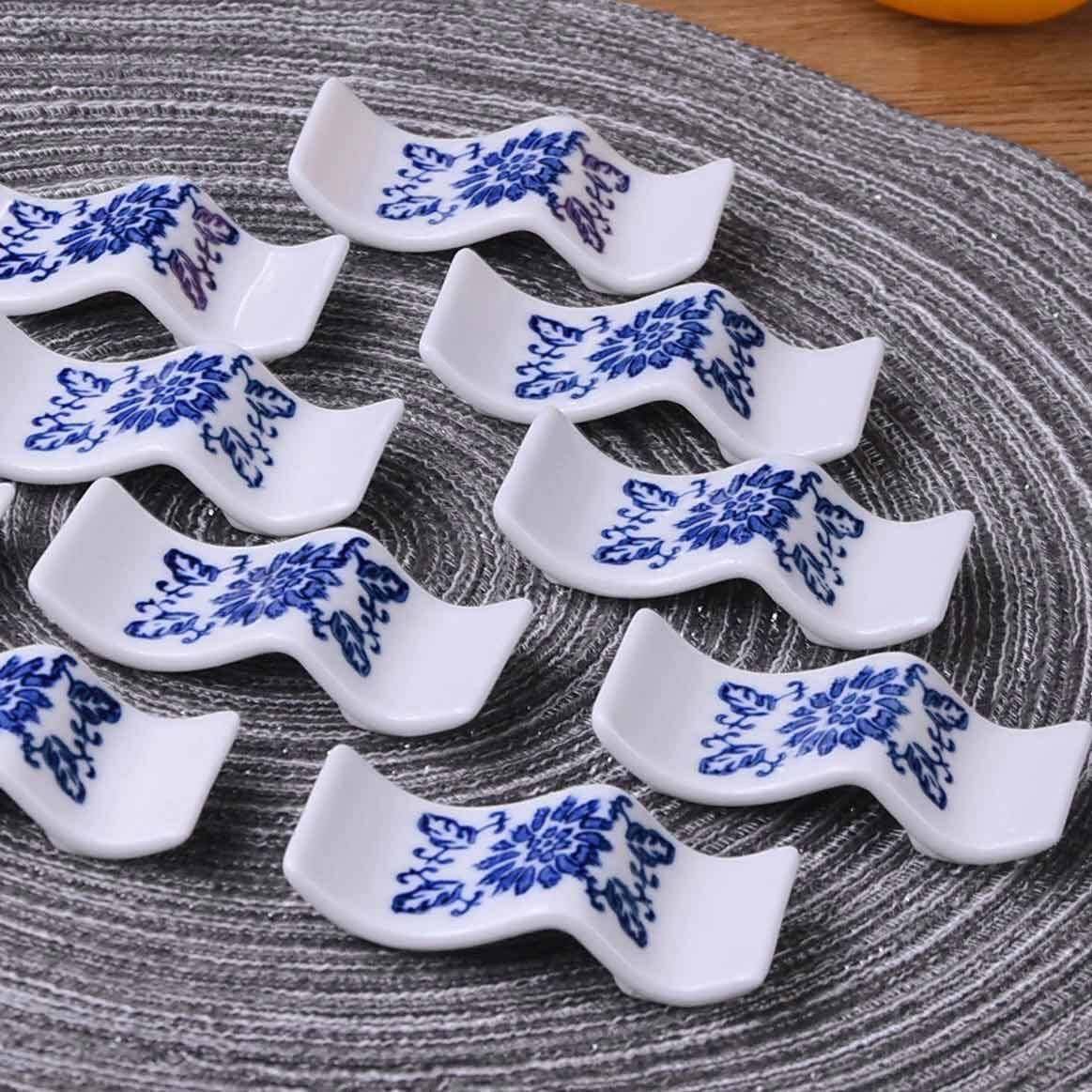酒店陶瓷筷架家用勺子托筷子架两用多用纯白餐具筷枕筷托汤匙托架