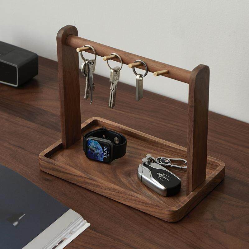 黑胡桃木钥匙收纳盒进门口托 托盘置物首饰架玄关鞋柜挂口罩实木