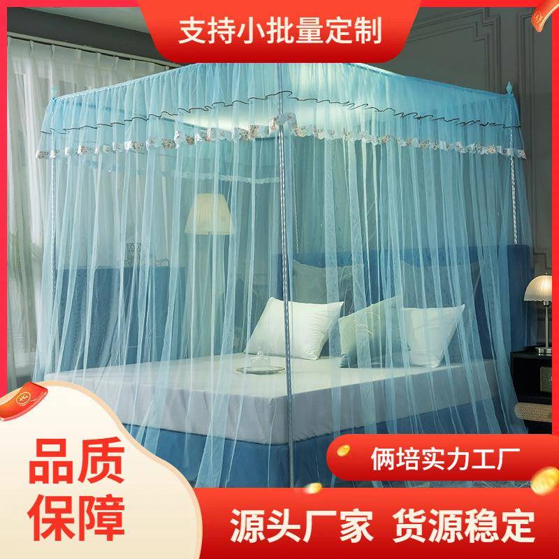 蚊帐双开门主公风顶落地.宫廷支架1.5米18方m床LDG加密加厚双人家