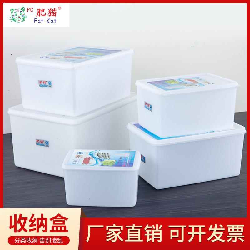 正方形无盖塑料盒透明白色加厚收纳盒展示盒大小号带盖子PP储物盒