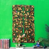 实木玄关壁饰荷叶雕花板墙饰壁挂泰式 饰品 酒店会所美容院墙上装