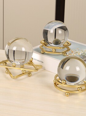 摆件客厅轻奢高档装饰品高端大气上档次时来运转白色水晶球家居招