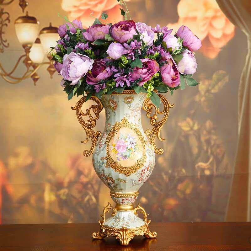 欧式覆古花瓶客厅插花花器家居装饰餐桌欧式创意玄关摆件套装