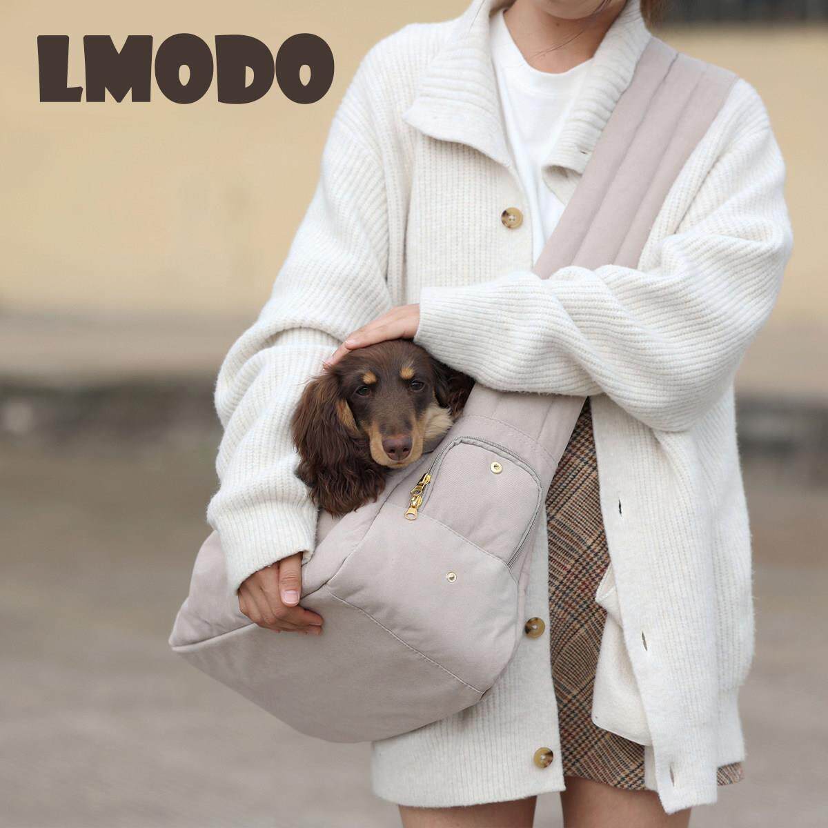 LMODO宠物外出包小体狗出行斜挎包猫包狗包可携式大容量狗外带包