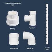 Pvc 50mm可定制加长管带孔附件加湿器喷雾蔬菜水果保鲜摊位加长管