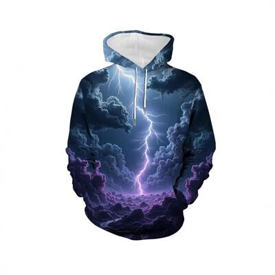 Men's Letter Print Hooded Sweatshirt Trendy Graphic Design