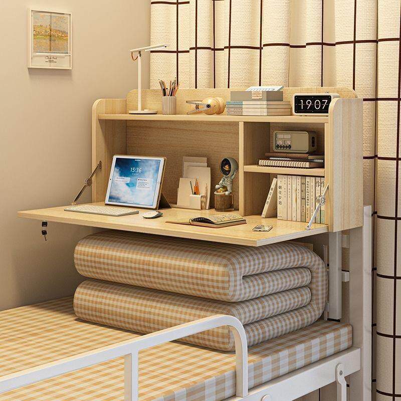 简约床上小桌子宿舍学生可折叠学校宿舍多功能书架电脑桌床上书桌