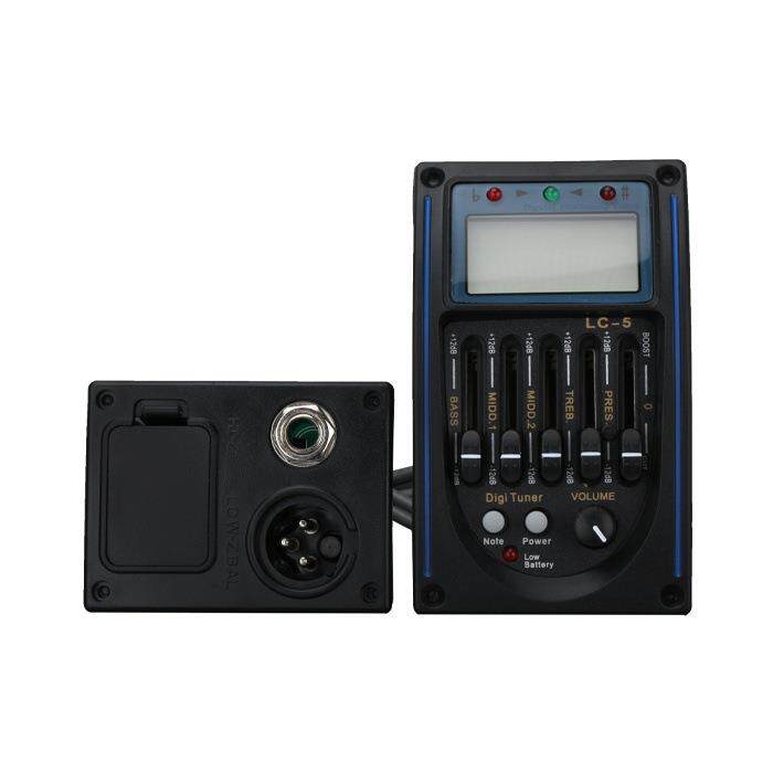 吉他拾音器 五段拾音器LC-5民谣木吉他EQ压电拾音器带麦克风调音