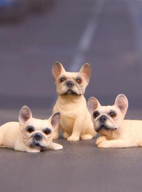 直销新款萌款小号法国斗牛犬模型法斗车韩版创意小清新摆车饰车装