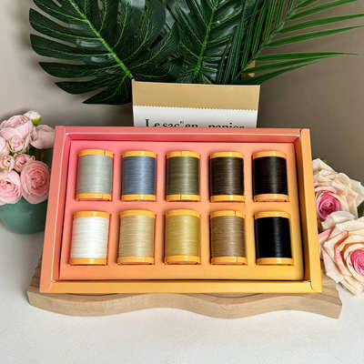 艺高0.4mm精细扁蜡线双色套盒10色一组渐变色手工DIY编织系列