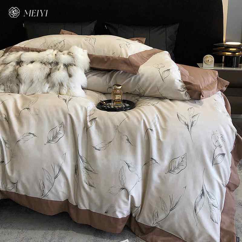 家纺美式轻奢风长绒棉床单四件套全棉纯棉100S被套罩床上用品