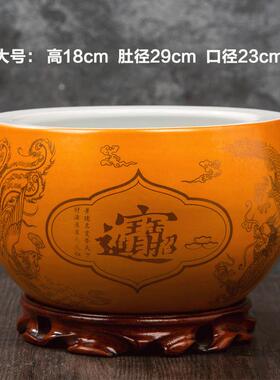 正品宝盆摆吉件景德镇陶瓷客厅关鱼聚缸装饰招财进玄宝财乔迁开业