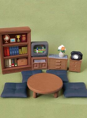 日式猫咪杂货潮玩ZAKKA家具装饰桌子电视机椅子树脂工艺品小摆件