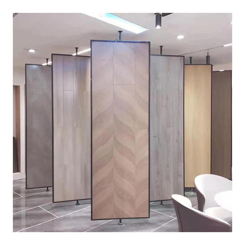 落地旋转翻页瓷砖架360度旋转展示木地板陶瓷展架立式挂架样品架