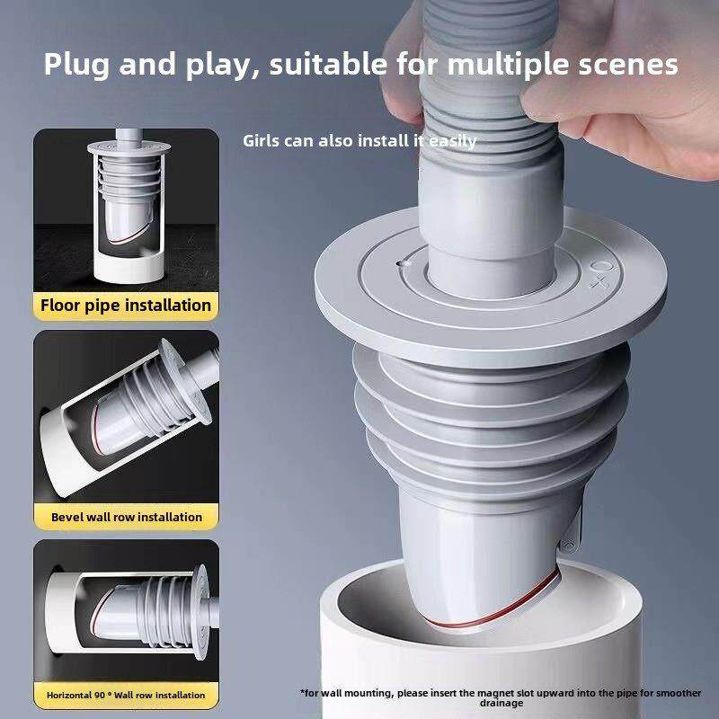 50/75PVC管硅胶密封圈厨房下水管防臭塞洗衣机排水软管防溢水反味