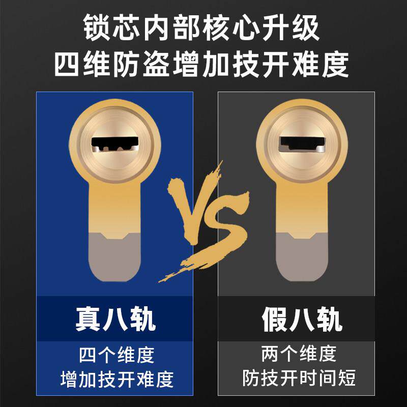 勒全铜A通用家用防盗门入户门进大门锁芯铜B叶片超户C级多诺轨