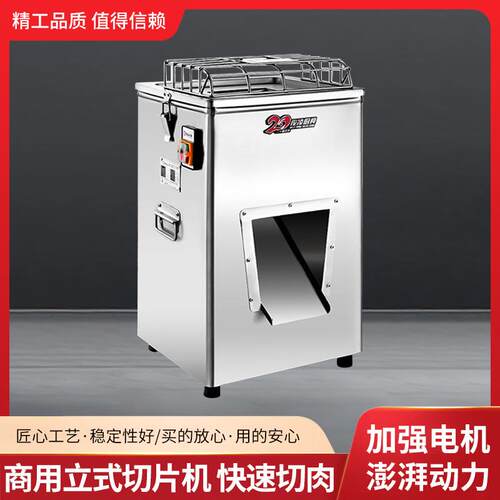 裕飞永强商用YQ300立式切肉机 不锈钢双滚刀 单切切丁切片机 新款