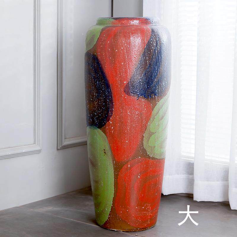 景德镇陶瓷 复古落地大花瓶欧式软装饰品中式家居家具大摆件摆设