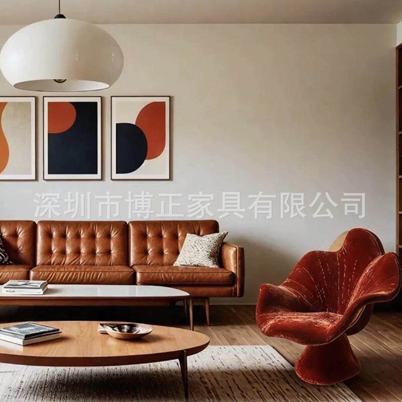北欧现代简约花瓣椅个性单人沙发椅客厅卧室时尚设计师创意造型椅