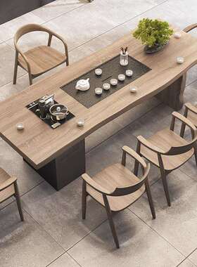 现代简约实木组茶茶台茶盘一小户桌型喝茶YFR桌椅体合客厅茶几爆