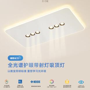 客厅灯吸顶灯带射灯极简大厅灯广东中山简约现代长方超薄房间灯具
