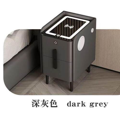 全实木奢智能床头柜卧轻简约现代岩板简易多功小能型室收纳003床
