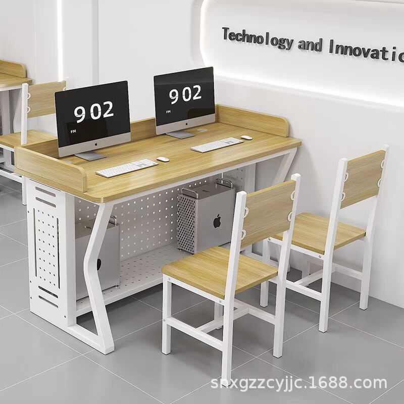 电教桌椅学校课桌椅多媒体电教室微机室电脑桌培训班单双人学生桌