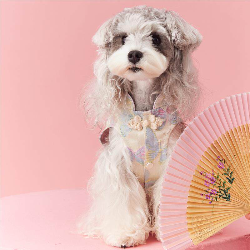 夏狗狗春衣服新中旗袍裙式物泰迪猫宠物服装/雨衣（新