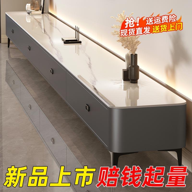 鹏音伴电视 柜 落地客厅家用2025新款小户型轻奢高级感茶几电视机 柜 组合摆件饰品
