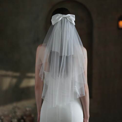 Super fairy veil white double-layer wedding photo accessory
