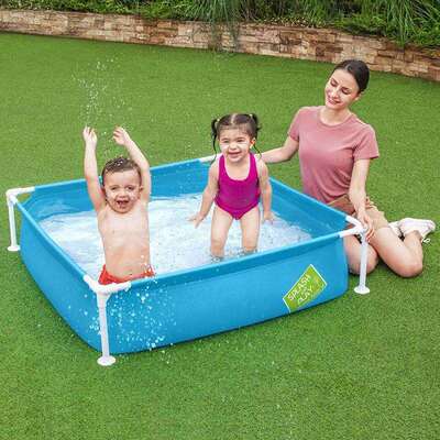 Bestway56217儿童矩形支架水池宝宝充气戏水池加厚水池