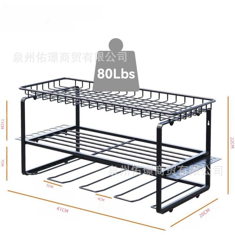 铁艺螺丝刀工具收纳车库壁挂式手持电钻可折叠4槽电动工具收纳架